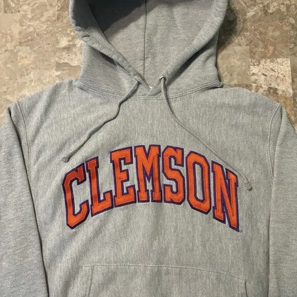 Reverse Weave Clemson Grey Hoodie Champion Shirts Vintage Champion
